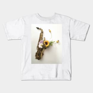 Saxophone Digital Painting Kids T-Shirt